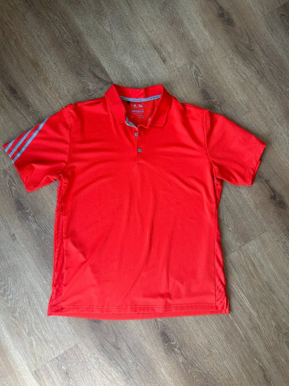 Adidas Men's Large Climacool Mesh Golf Polo Neon Orange